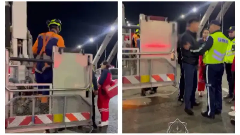 Что заставило мужчину взобраться на мост в Астане? {city2}