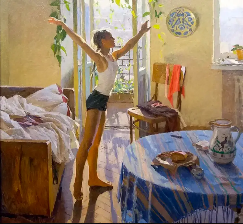 Фрагмент картины Татьяны Яблонской 'Утро'