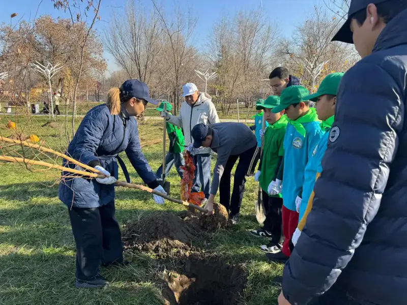 В Наурызбайском районе Алматы продолжается массовая посадка деревьев (3)