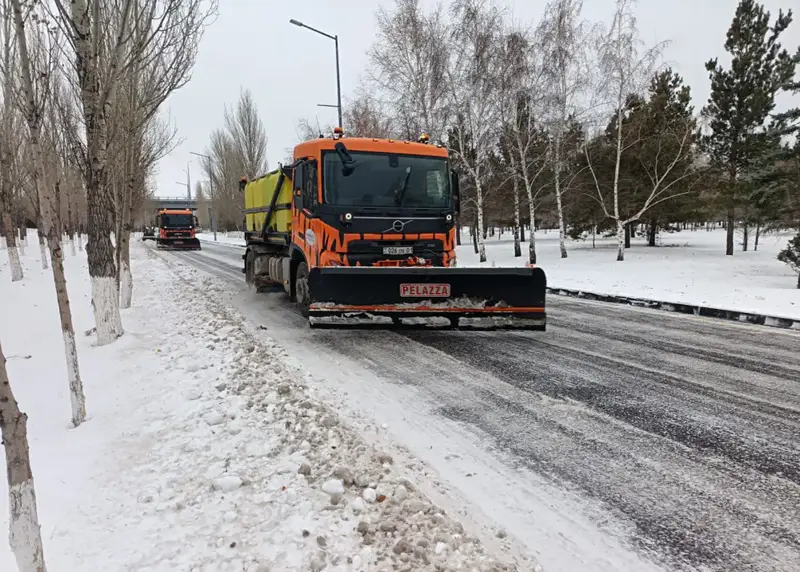 В Астане более 1200 единиц спецтехники работают ночью для борьбы со снегом {city2}