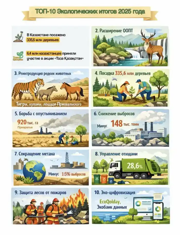 Экологические инициативы Казахстана 2025 года: достижения в управлении отходами и охране природы {city2}