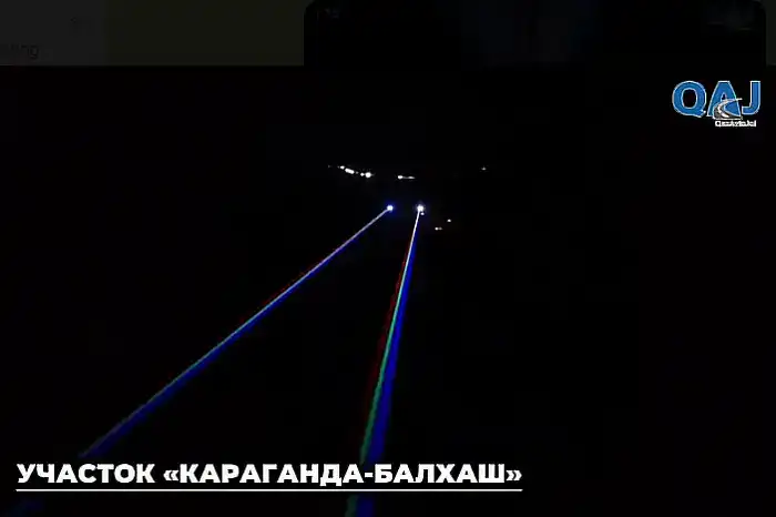 14 комплектов световых лазеров установили на участке автодороги Караганда – Балхаш (3)