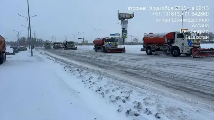 Более трех тысяч дорожных рабочих вышли на снегоуборочные работы в Астане (4)