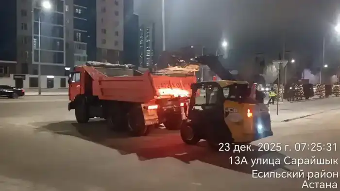 Около трех тысяч дорожных рабочих вышли на уборку снега в Астане (4)