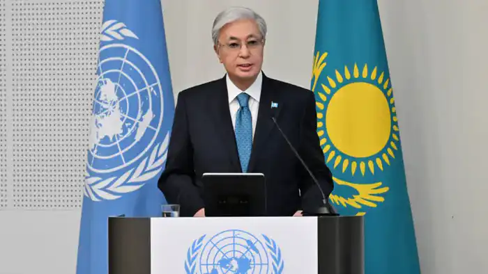 Токаев: 'Стратегия справедливости — мост к миру' — лекция президента Казахстана в университете ООН в Токио {city2}