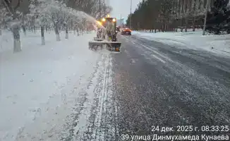 Снегопад в Астане более миллиона кубометров снега вывезено коммунальными службами