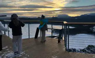 зимний сезон курорта Бурабай активный отдых новогодняя атмосфера мероприятия лыжные гонки зимняя рыбалка