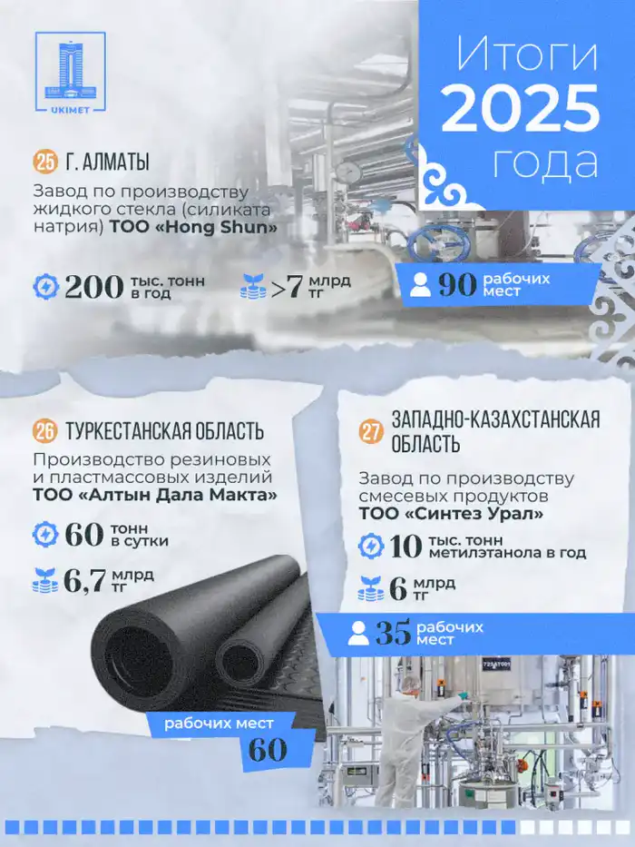 В Казахстане в 2025 году запущено 33 новых промышленных предприятия (8)