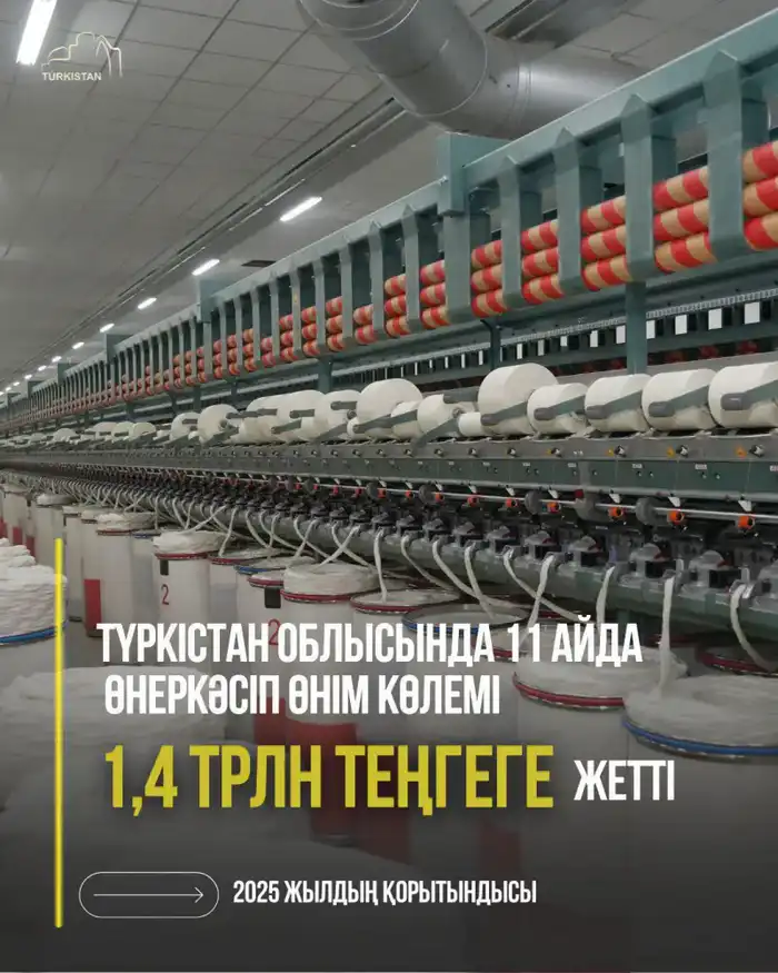 Туркестан: промышленное производство достигло 1,4 трлн тенге {city2}