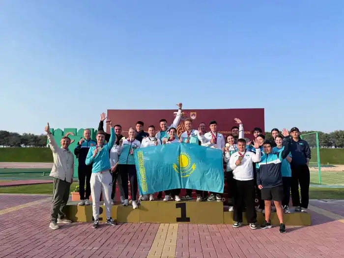 Сборная Казахстана первое место чемпионата Азии по стендовой стрельбе 14 медалей 5 золотых мировые и азиатские рекорды {city2}