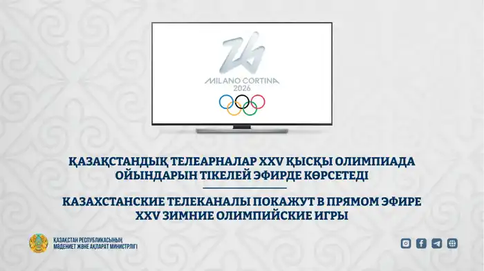 Международное событие: XXV зимние Олимпийские игры в Милане и Кортина-д-Ампеццо будут транслироваться казахстанскими телеканалами {city2}