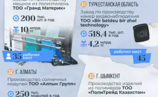 33 новых предприятия в Казахстане к 2025 году