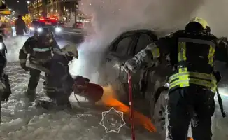В Астане загорелся легковой автомобиль: без жертв и пострадавших