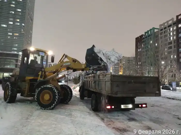 1700 единиц спецтехники вышли на уборку снега в Астане ночью (3)