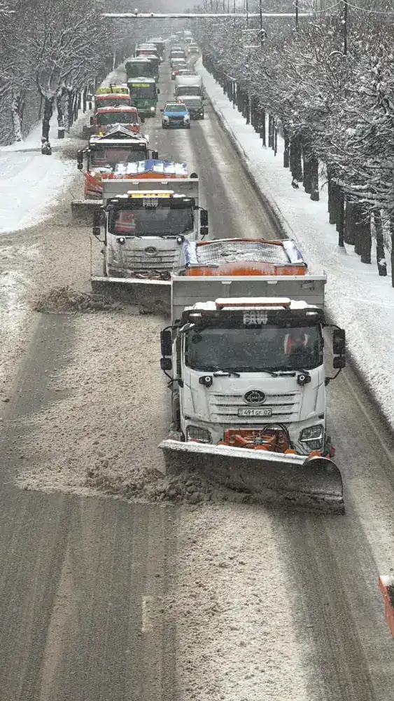Более 4 тыс. рабочих и 1250 единиц техники: Алматы в четвертый раз за сутки проводит сплошную очистку улиц (4)