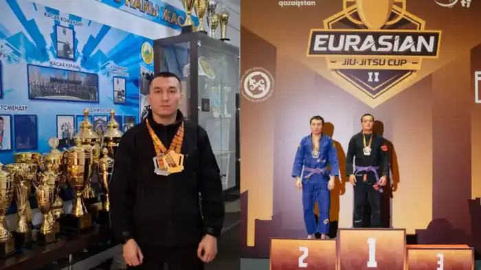 Полицейский из Павлодарской области Рустам Кузембаев завоевал золотую и серебряную медали на международных соревнованиях по джиу-джитсу и грэплингу в Астане {city2}