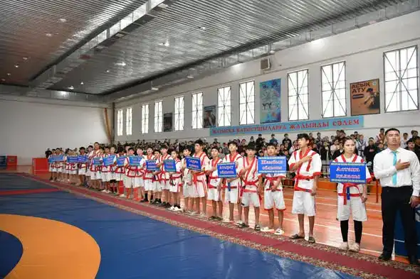 Открытый областной турнир по қазақ күресі в Отырарском районе 155-летию Кажимукана Мунайтпасова {city2}