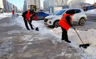 Снегуборочные работы в Астане на усиленном режиме