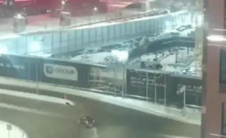 Пожар на строящемся объекте столовой контейнерного типа в Астане