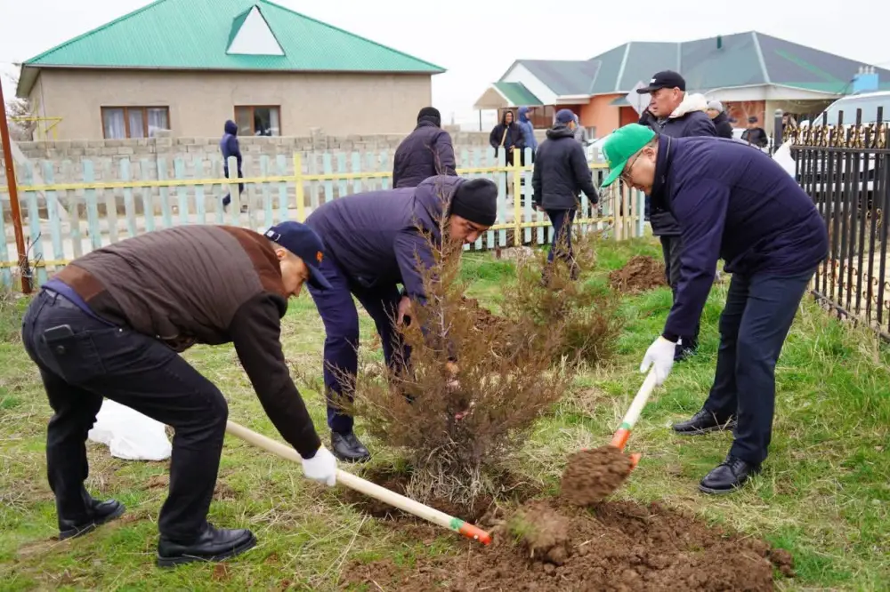 ТУРКЕСТАН: БОЛЕЕ 2000 ЖИТЕЛЕЙ КАЗЫГУРТСКОГО РАЙОНА ПРИНЯЛО УЧАСТИЕ В МАСШТАБНОМ СУББОТНИКЕ {city2}