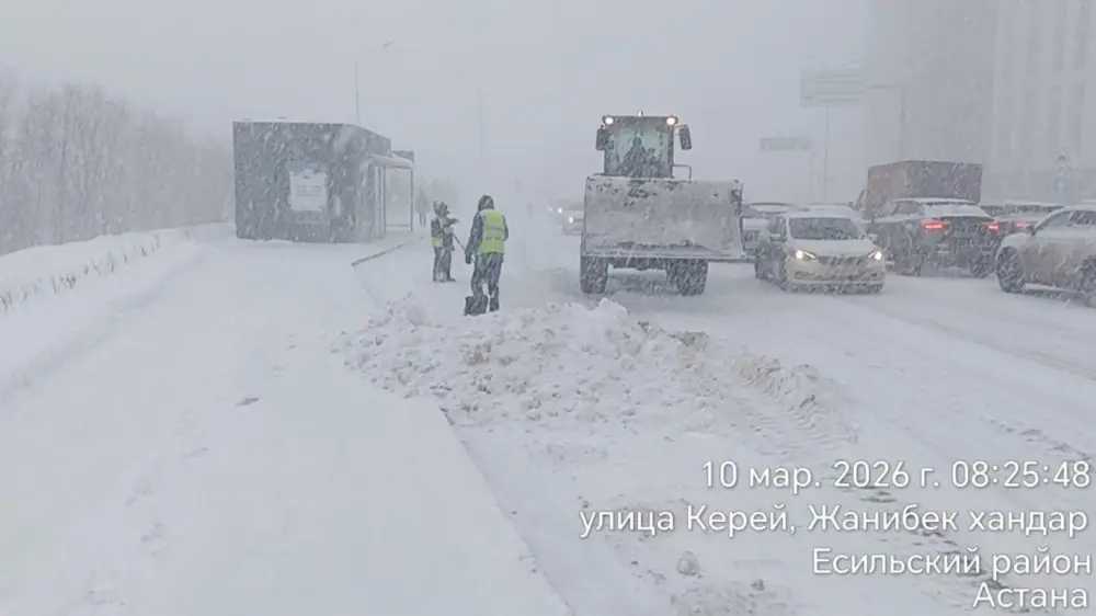 Снегопад в Астане: более 1700 единиц спецтехники задействованы в уборке снега в Астане (4)