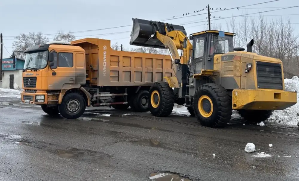 В области Абай продолжаются работы по вывозу снега и откачке талых вод (5)