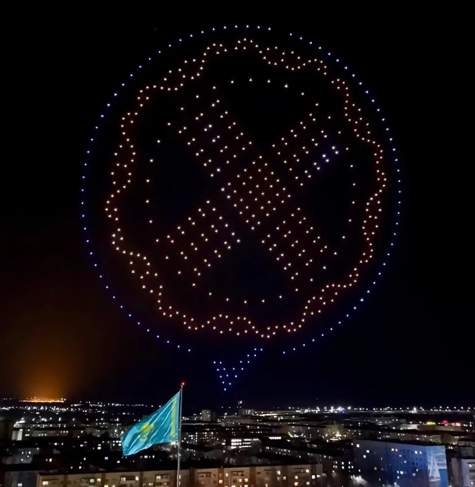 Дрон-шоу в Конаеве: обсуждение новой Конституции и гражданской ответственности перед референдумом {city2}