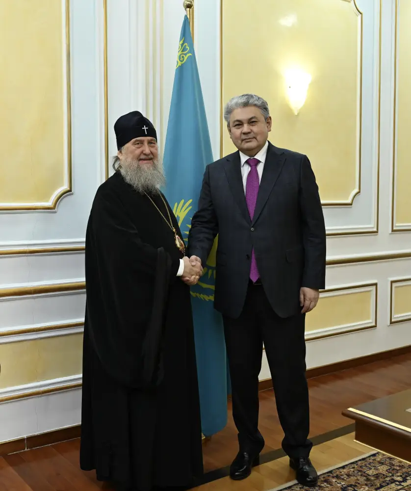 Встреча министра иностранных дел Казахстана с главой Православной Церкви обсуждение мира и согласия {city2}