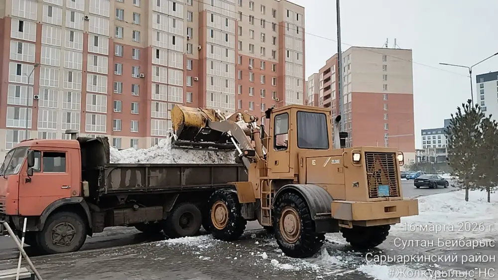 Тысячи дорожных рабочих вышли на снегоуборочные работы в Астане (6)