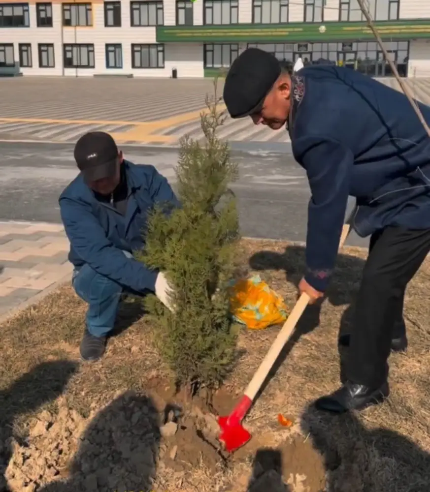 Саженцы дружбы: родители высаживают зелень в дворах «Келешек мектептері» {city2}