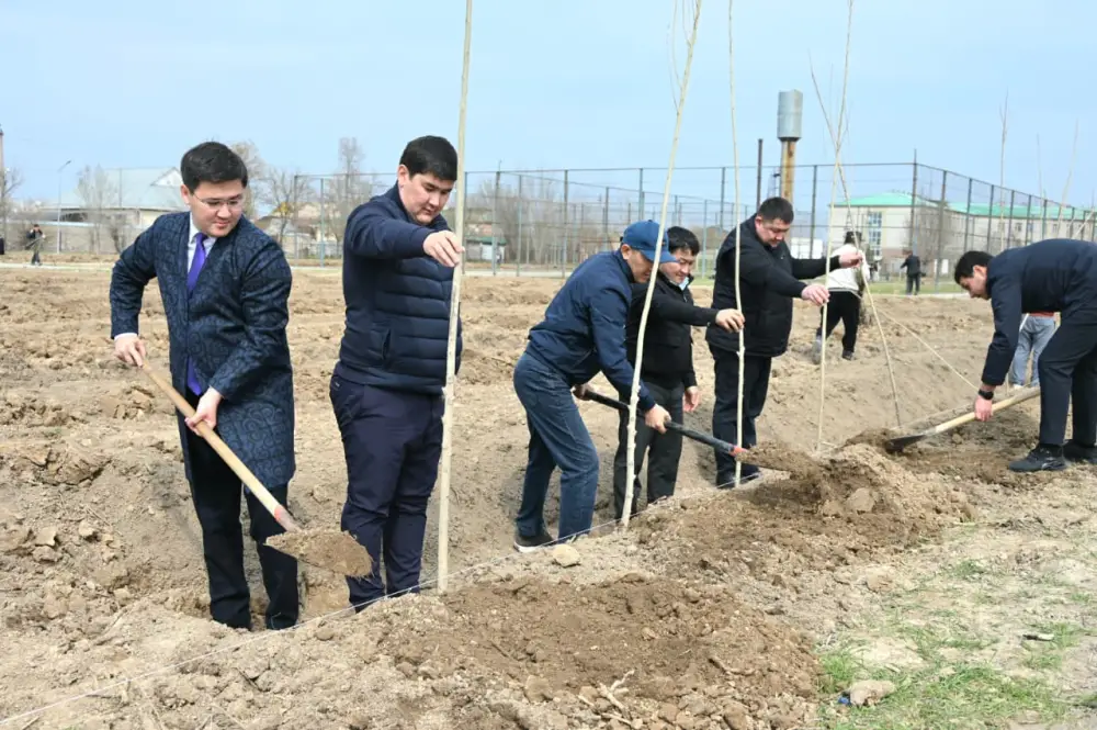 Создание зеленого пояса в Жетысае: высадка 5 тысяч саженцев как шаг к экологическому обновлению региона {city2}