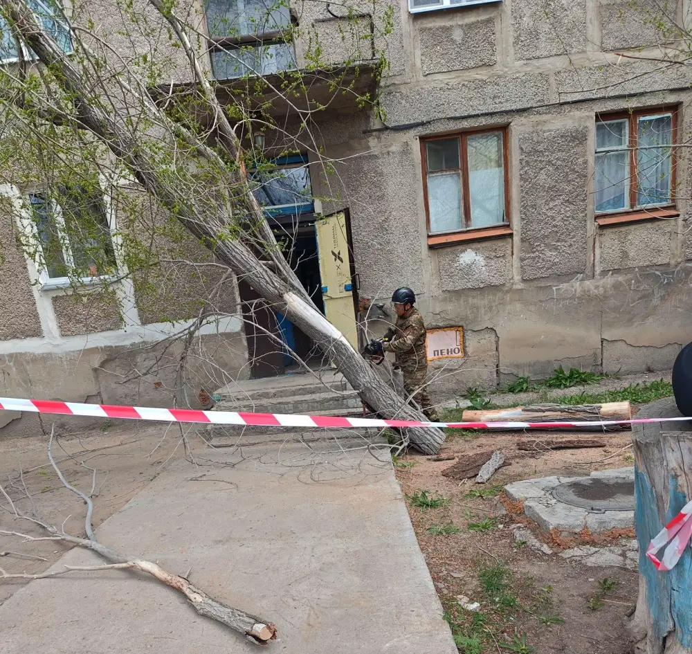 Сильный ветер в Карагандинской области повредил крыши и деревья, жертв нет {city2}