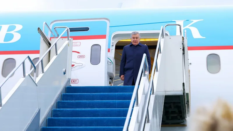 Президент Узбекистана Шавкат Мирзиёев прибыл в Астану для участия в Региональном экологическом саммите {city2}