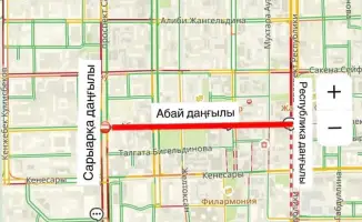 В Астане временные ограничения движения на проспекте Абая из-за дорожных работ