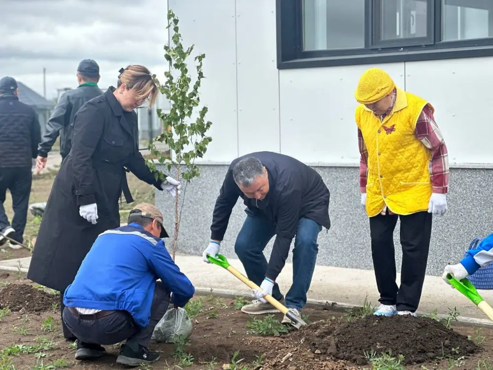 Eco Initiative in Kazakhstan: Capital's Pensioners Plant Trees for a Greener Future {city2}