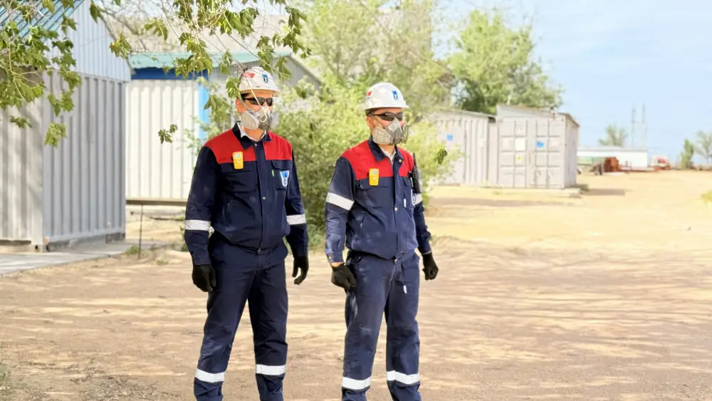 Учебная тревога на нефтяном заводе в Мангистау {city2}