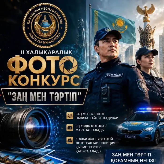 В Казахстане стартовал II Международный фотоконкурс «Заң мен тәртіп» для фотографов {city2}