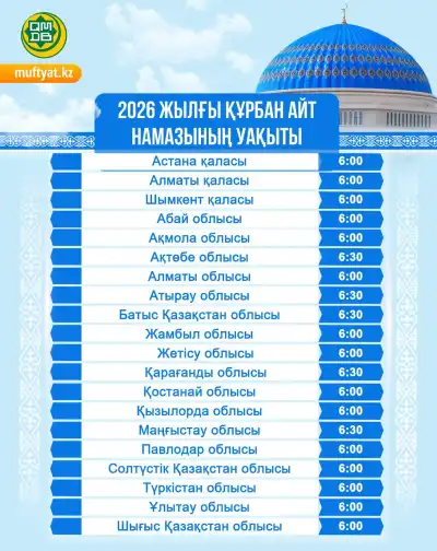 Курбан айт намаз 2026