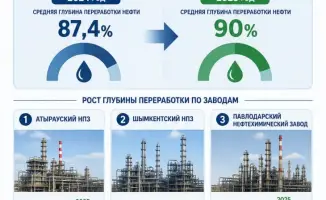 Глубина нефтепереработки достигла 90% на фоне роста выпуска светлых продуктов